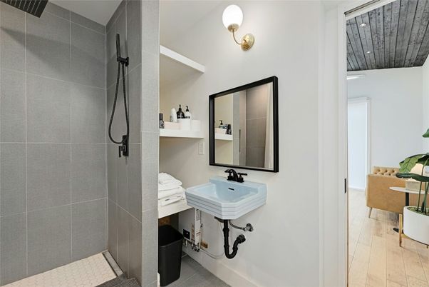 Bathroom, Interior, Wood Texture Flooring