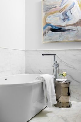 Bathroom, Free Standing Baths, Interior, Marble, Marble Walls