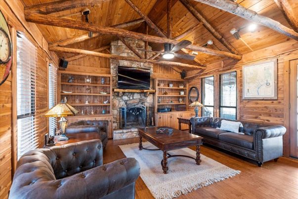 Fireplace, Interior, Living room, Stone Walls, Wooden Beams, Wooden Ceilings, Wood Texture Flooring, Wooden Walls