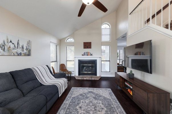 Fireplace, Interior, Living room, Wood Texture Flooring