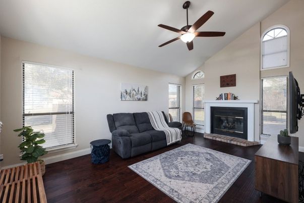 Fireplace, Interior, Wood Texture Flooring
