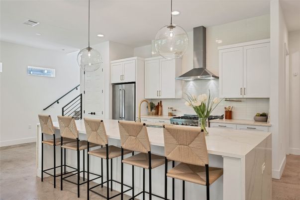 Interior, Kitchen, Pendant Lights, Recessed Lighting, Stainless Steel Appliances