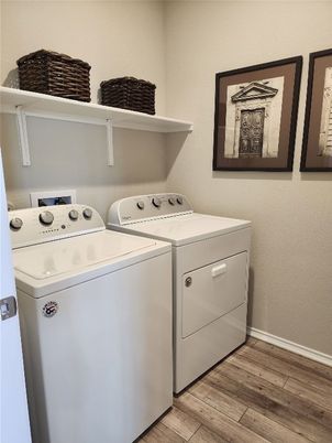 Interior, Washer, Wood Texture Flooring