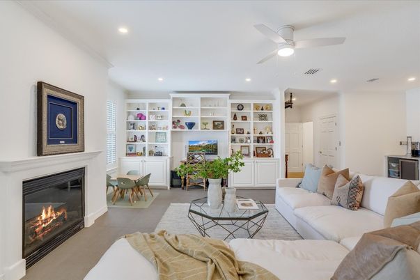 Fireplace, Interior, Living room, Recessed Lighting
