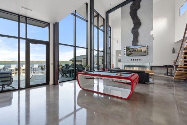 Billiard Table, Fireplace, Game Room, Interior, Water