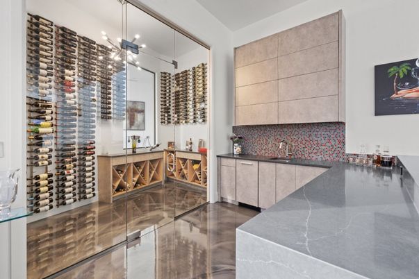 Interior, Kitchen, Pendant Lights, Wine Storage