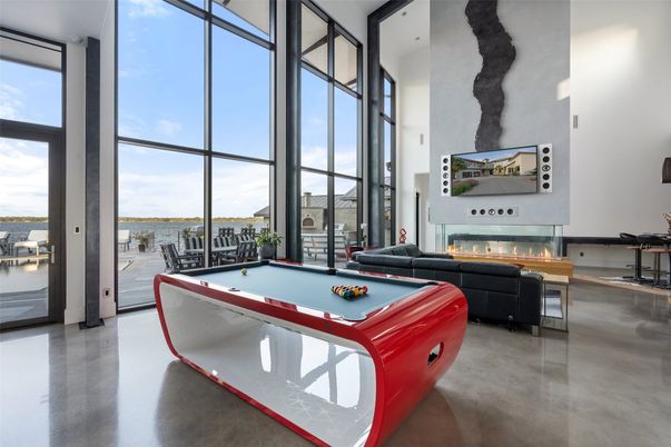 Billiard Table, Fireplace, Game Room, Interior, Water