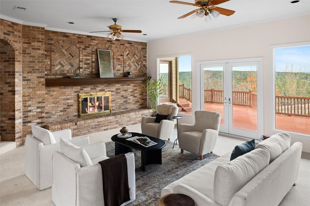 Fireplace, Interior, Living room, Stone Walls