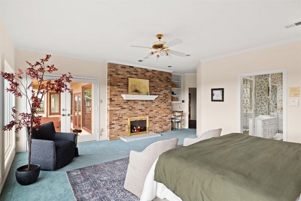 Bedroom, Fireplace, Interior, Stone Walls