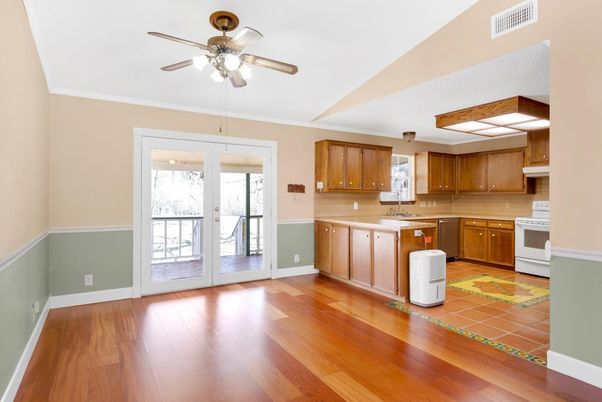 Interior, Kitchen, Wood Texture Flooring