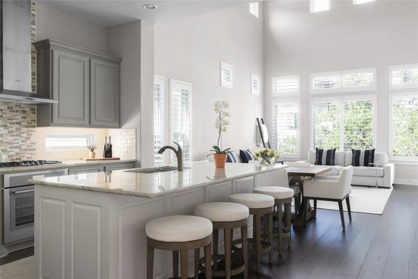 Dining room, Interior, Kitchen, Recessed Lighting, Wood Texture Flooring