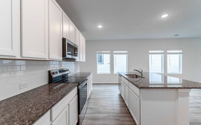 Interior, Kitchen, Recessed Lighting, Wood Texture Flooring