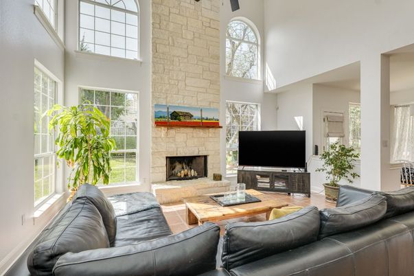 Fireplace, Interior, Living room, Stone Walls