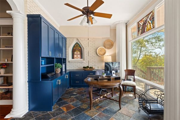 Home Office, Interior, Stone Walls