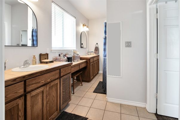 Bathroom, Dual Sink Vanities, Interior, Tile Countertops