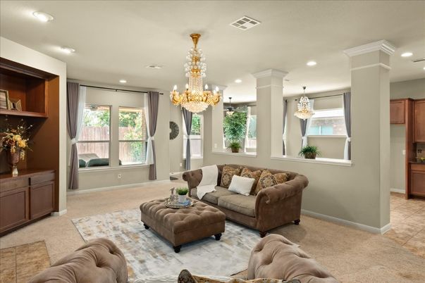 Chandelier, Interior, Living room, Recessed Lighting