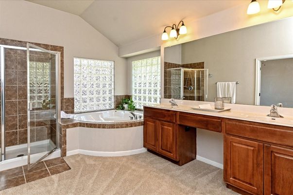 Bathroom, Dual Sink Vanities, Glass Shower, Interior