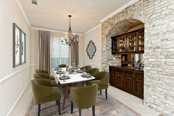 Chandelier, Dining room, Interior, Stone Walls