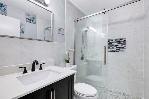 Bathroom, Glass Shower, Interior, Marble Walls
