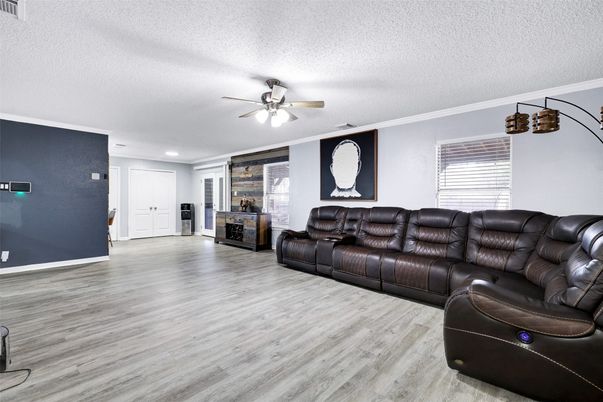 Home Theatre Room, Interior, Living room, Recessed Lighting, Wood Texture Flooring