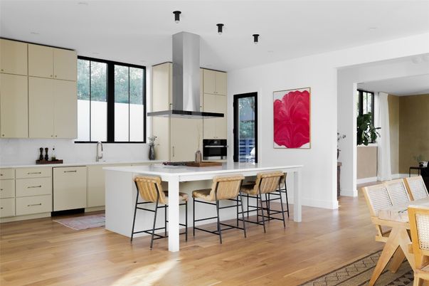 Interior, Kitchen, Recessed Lighting, Wood Texture Flooring