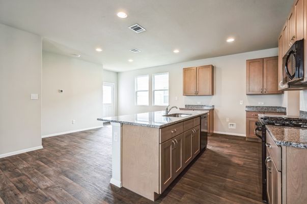 Interior, Kitchen, Recessed Lighting, Wood Texture Flooring