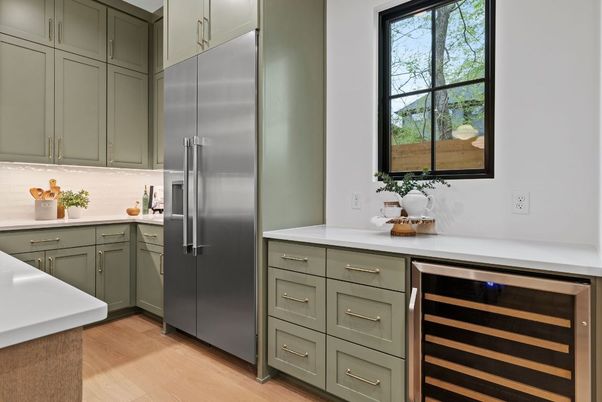 Interior, Kitchen, Stainless Steel Appliances, Wood Texture Flooring