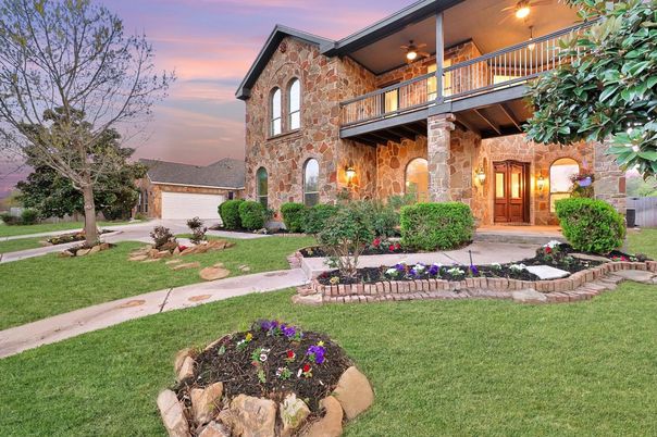 Attached, Backyard, Exterior, Facade, Brick Facade, Mediterranean