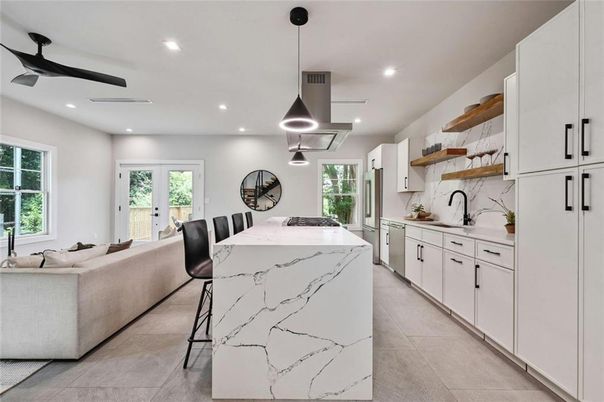 Dining room, Interior, Kitchen, Living room, Pendant Lights, Recessed Lighting