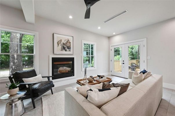 Fireplace, Interior, Living room, Recessed Lighting