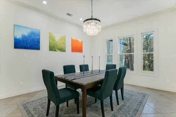 Chandelier, Dining room, Interior, Recessed Lighting