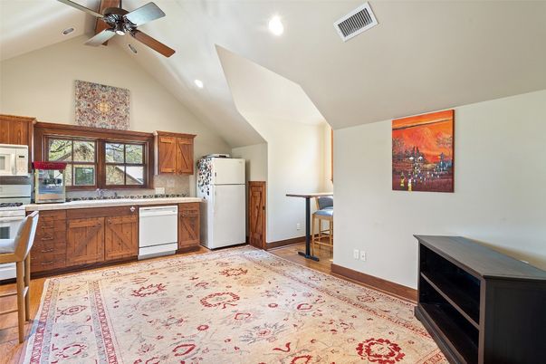 Interior, Kitchen, Recessed Lighting, Wood Texture Flooring