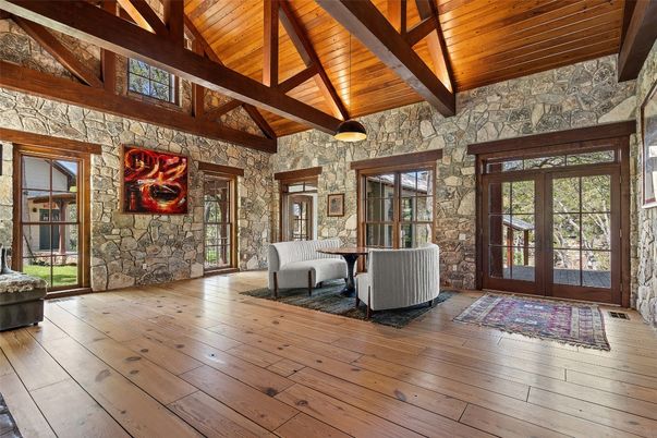Dining room, Interior, Stone Walls, Wooden Beams, Wooden Ceilings, Wood Texture Flooring