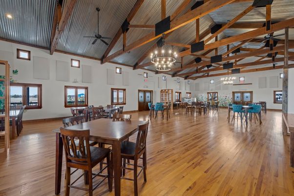 Chandelier, Dining room, Interior, Pendant Lights, Wooden Beams, Wood Texture Flooring