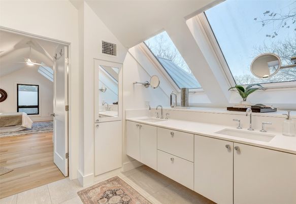 Bathroom, Dual Sink Vanities, Interior, Wood Texture Flooring