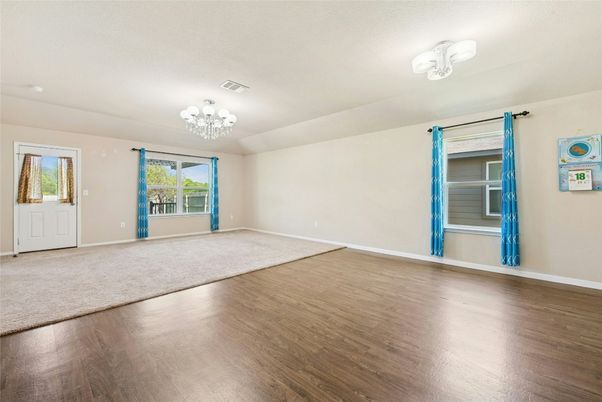 Chandelier, Empty room, Interior, Wood Texture Flooring
