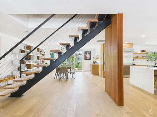 Interior, Kitchen, Recessed Lighting, Wood Texture Flooring