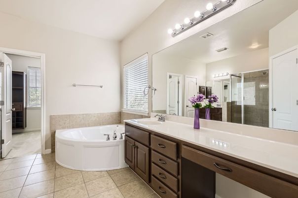 Bathroom, Dual Sink Vanities, Glass Shower, Interior