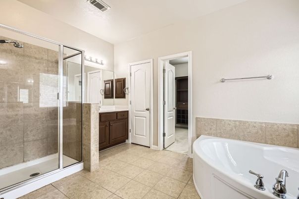 Bathroom, Dual Sink Vanities, Glass Shower, Interior