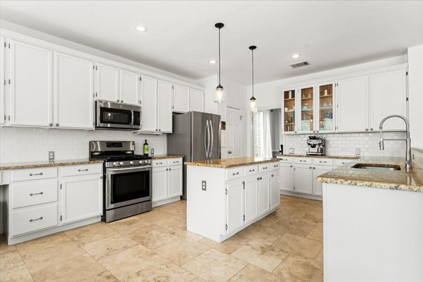 Interior, Kitchen, Pendant Lights, Recessed Lighting, Stainless Steel Appliances