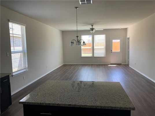 Empty room, Interior, Pendant Lights, Wood Texture Flooring