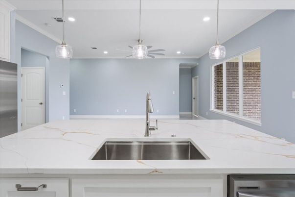 Interior, Kitchen, Pendant Lights, Recessed Lighting, Stainless Steel Appliances