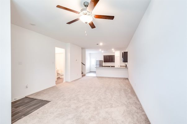 Empty room, Interior, Kitchen, Recessed Lighting