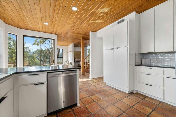 Interior, Kitchen, Recessed Lighting, Stainless Steel Appliances, Wooden Ceilings