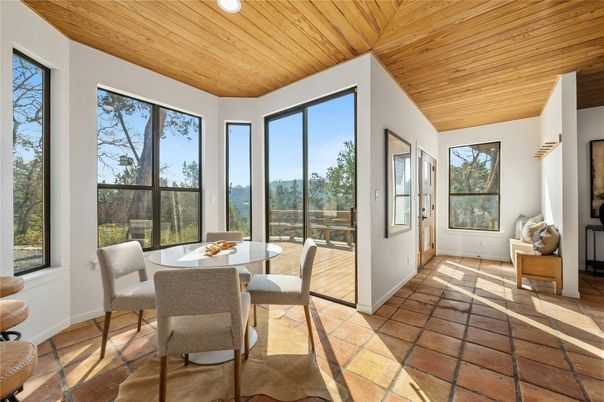 Dining room, Interior, Recessed Lighting, Wooden Ceilings