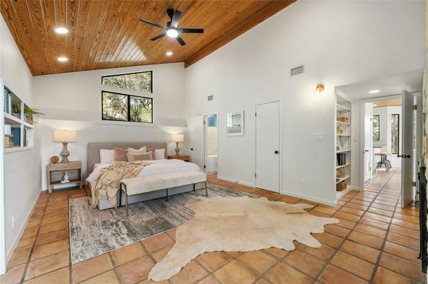 Bedroom, Interior, Recessed Lighting, Wooden Ceilings