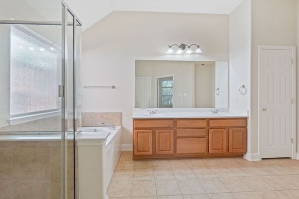 Bathroom, Dual Sink Vanities, Glass Shower, Interior