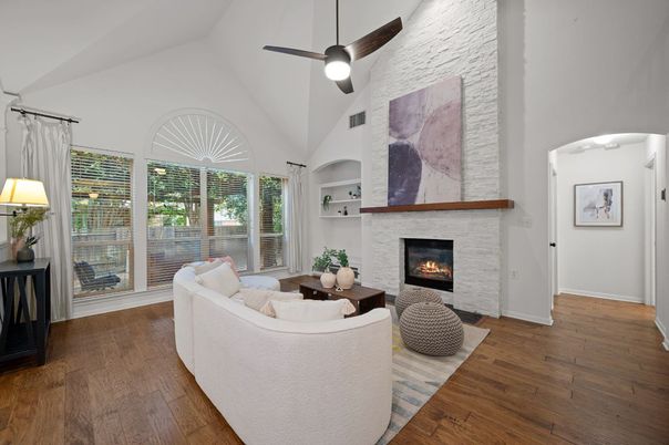 Fireplace, Interior, Living room, Wood Texture Flooring