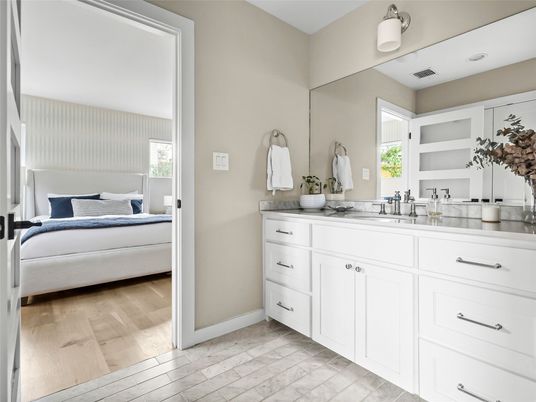 Bathroom, Bedroom, Dual Sink Vanities, Interior, Wood Texture Flooring