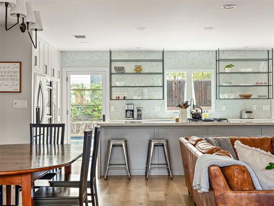 Interior, Kitchen, Recessed Lighting, Wood Texture Flooring